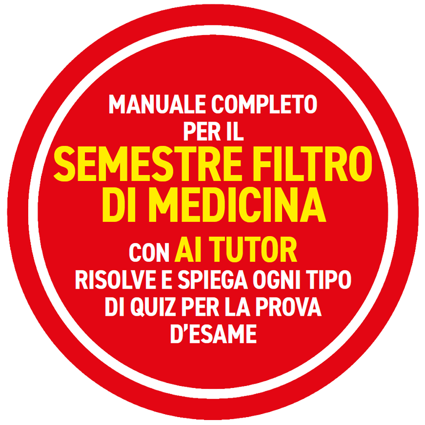 Badge: Manuale completo per il semestre filtro di medicina con AI Tutor. Risolve e spiega ogni tipo di quiz per la prova d'esame.