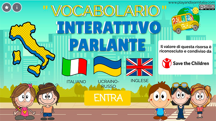 Il “Vocabolario” Interattivo Parlante e le Flash cards per le bambine e i bambini ucraini in Italia
