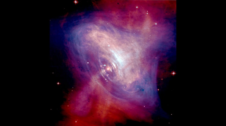 La Nebulosa del Granchio, al cui centro è visibile la Pulsar