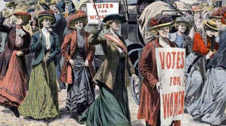 Manifestazione suffragette in America
