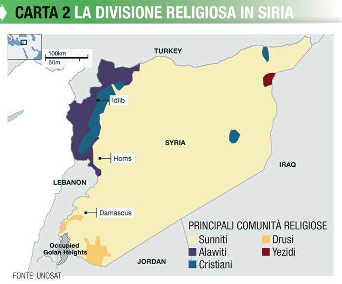 Divisione religiosa in Siria